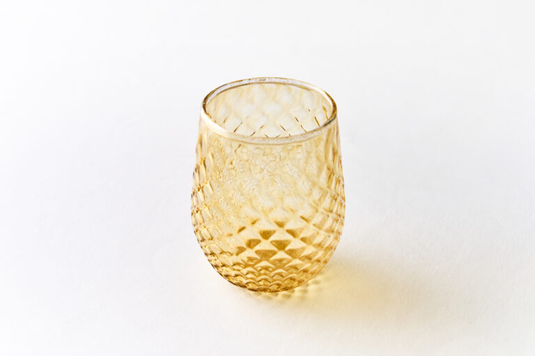 Amber Murano Textured Glass (24K Gold Rim)
